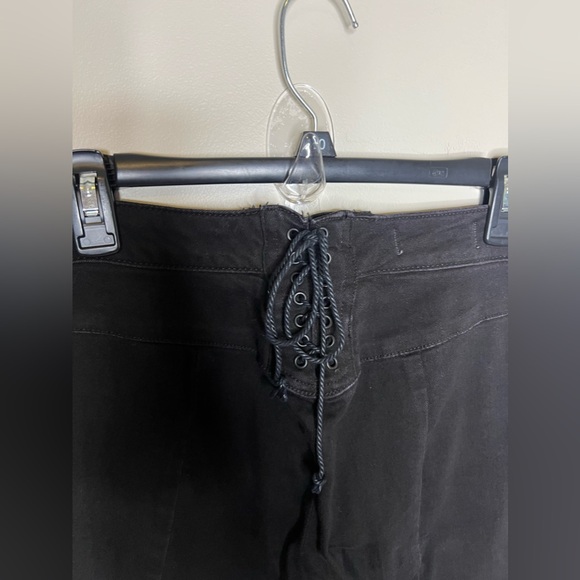 We The Free Lace Up Back Flare Leg Jeans Black size US27 - Picture 6 of 13